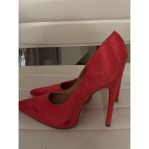 Red Cherry Coral Red Pointed Toe Stiletto Pumps Heels Size 7.5